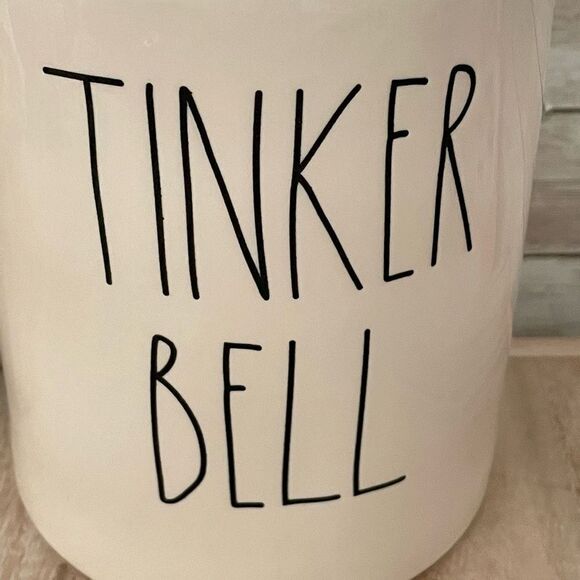 NWT Gorgeous 3D Rae Dunn Disney Canister White Ceramic Tinkerbell Tinker Bell - Picture 4 of 12